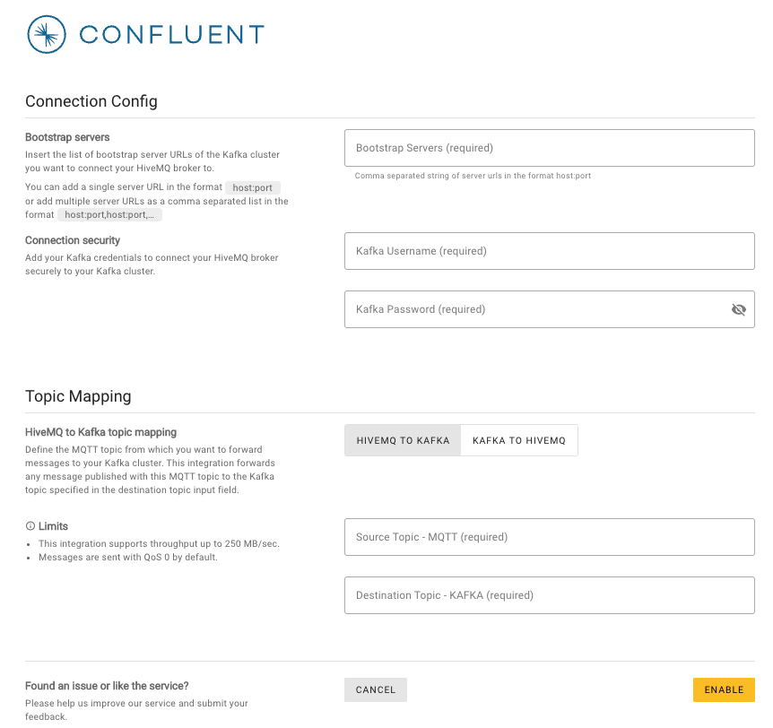 Confluent Cloud Streaming Configuration