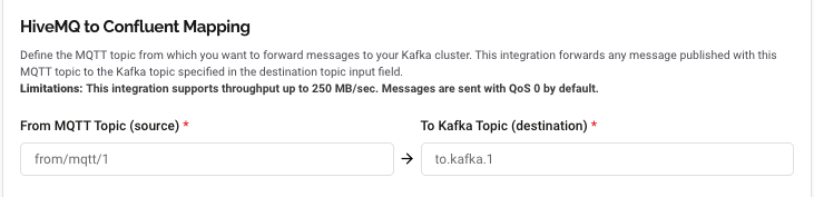 HiveMQ to Kafka Mapping