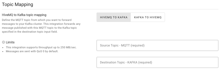 HiveMQ to Kafka Mapping