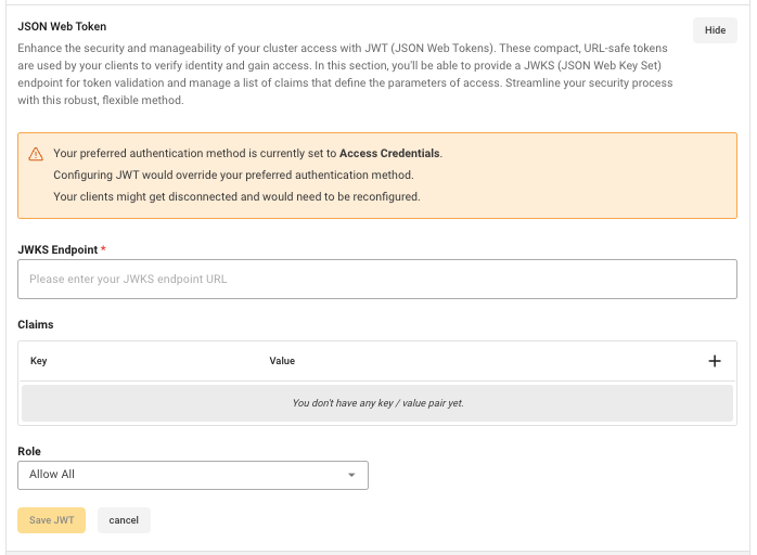 JWT Configuration - HiveMQ Cloud Starter Plan