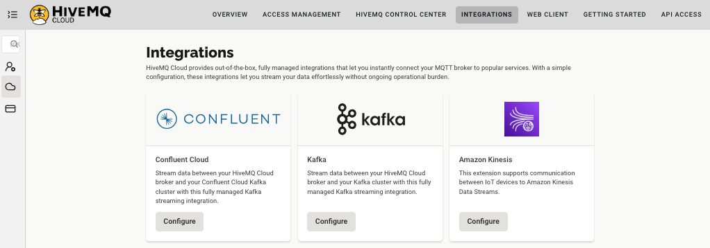 HiceMQ Cloud Integrations - Starter Plan