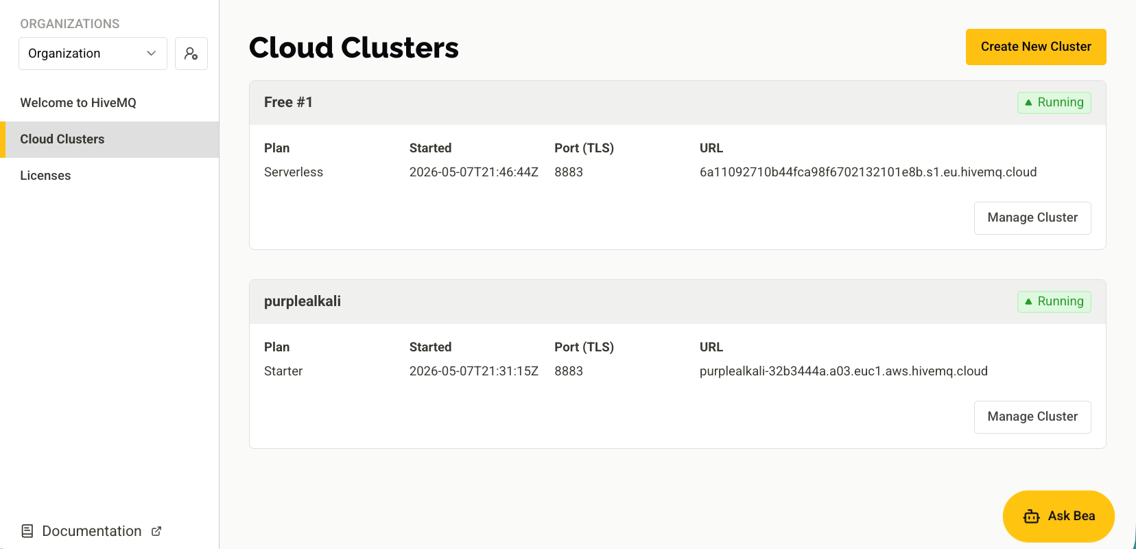 Your Cloud Clusters
