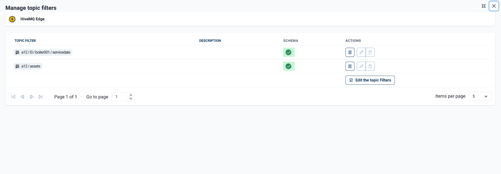 Manage Topic Filters