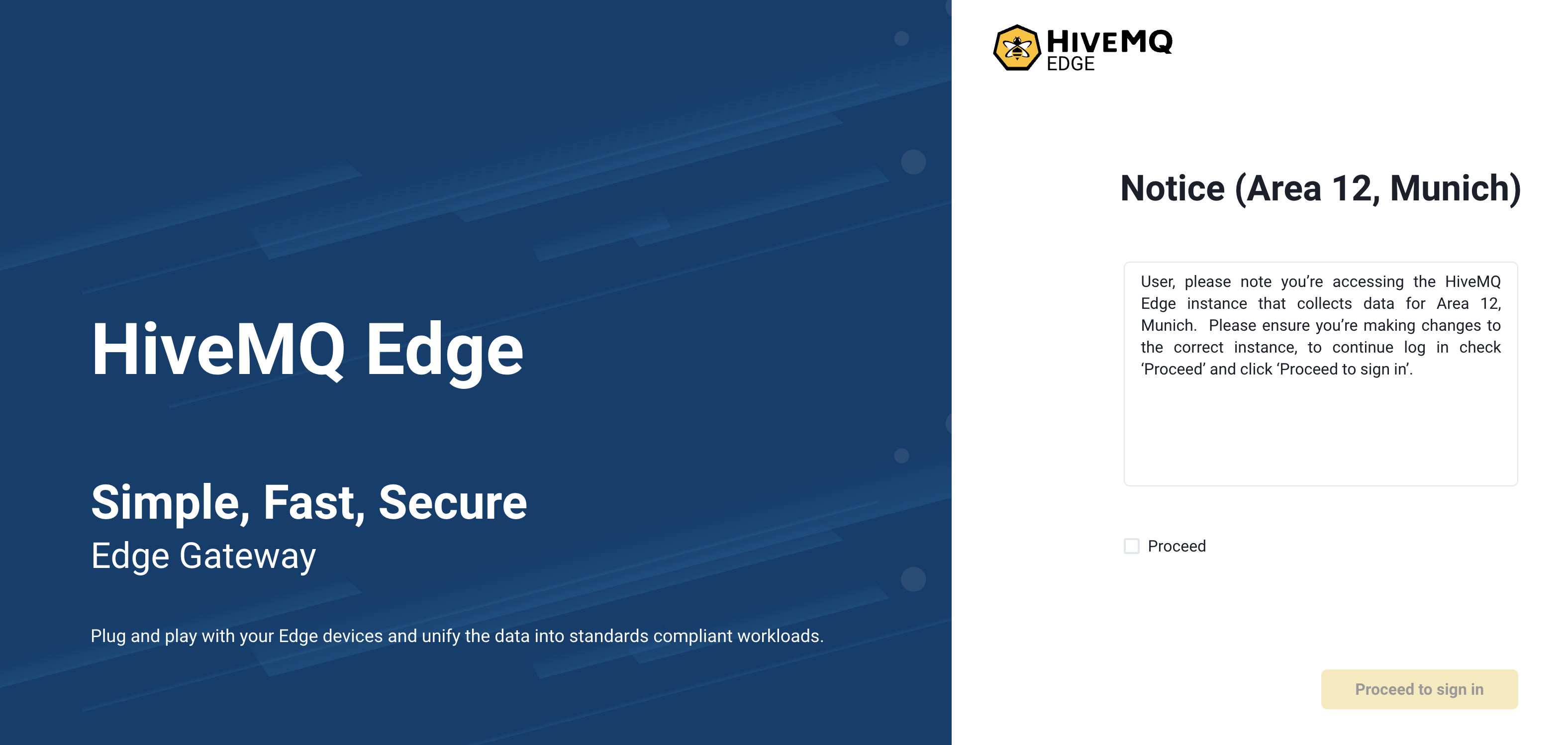 UI-Screenshot Pre-Login Notice