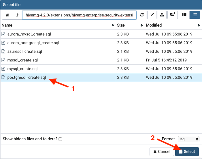 Select the postgresql_create.sql file.