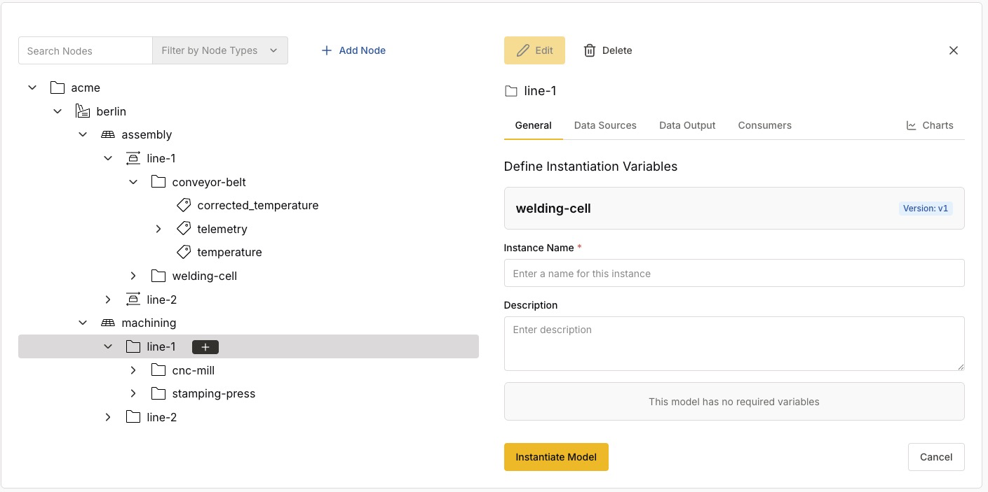 Provide the instance name and any required variables