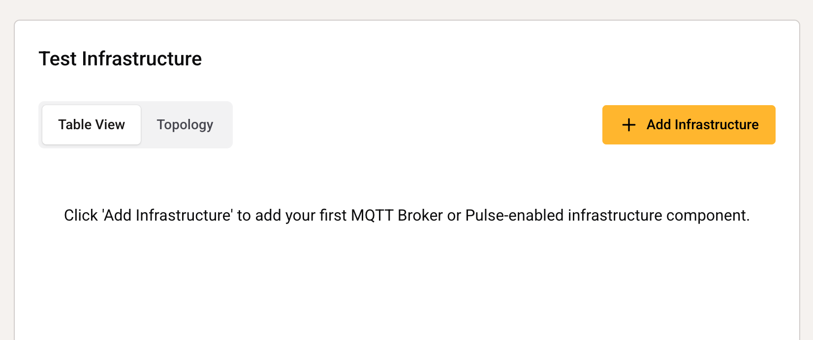 HiveMQ Pulse Add Infrastructure View