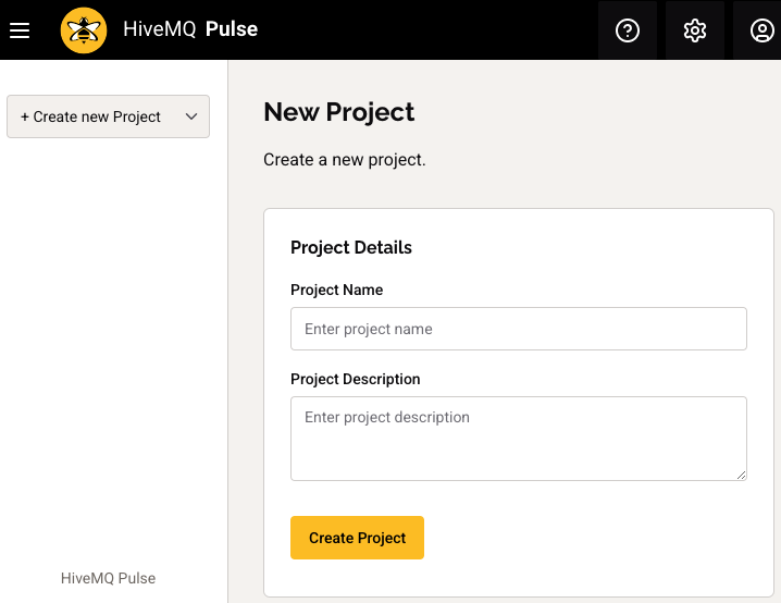 Create a New HiveMQ Pulse Project
