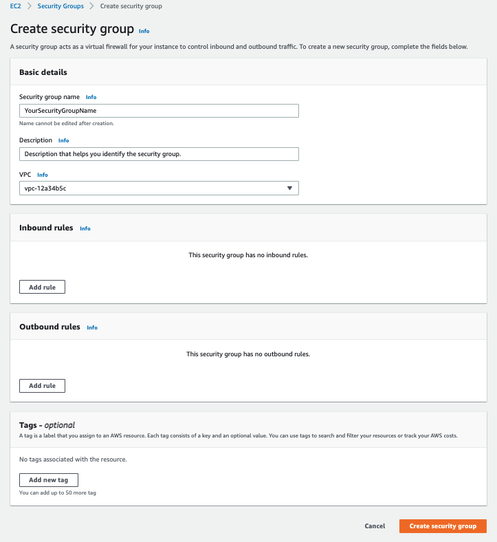 AWS Security Group Basic Details