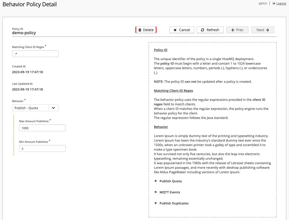 view behavior policy upper part