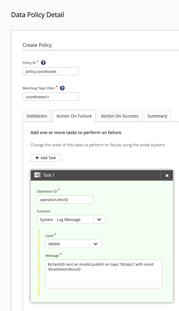 Data Policy Action On Failure