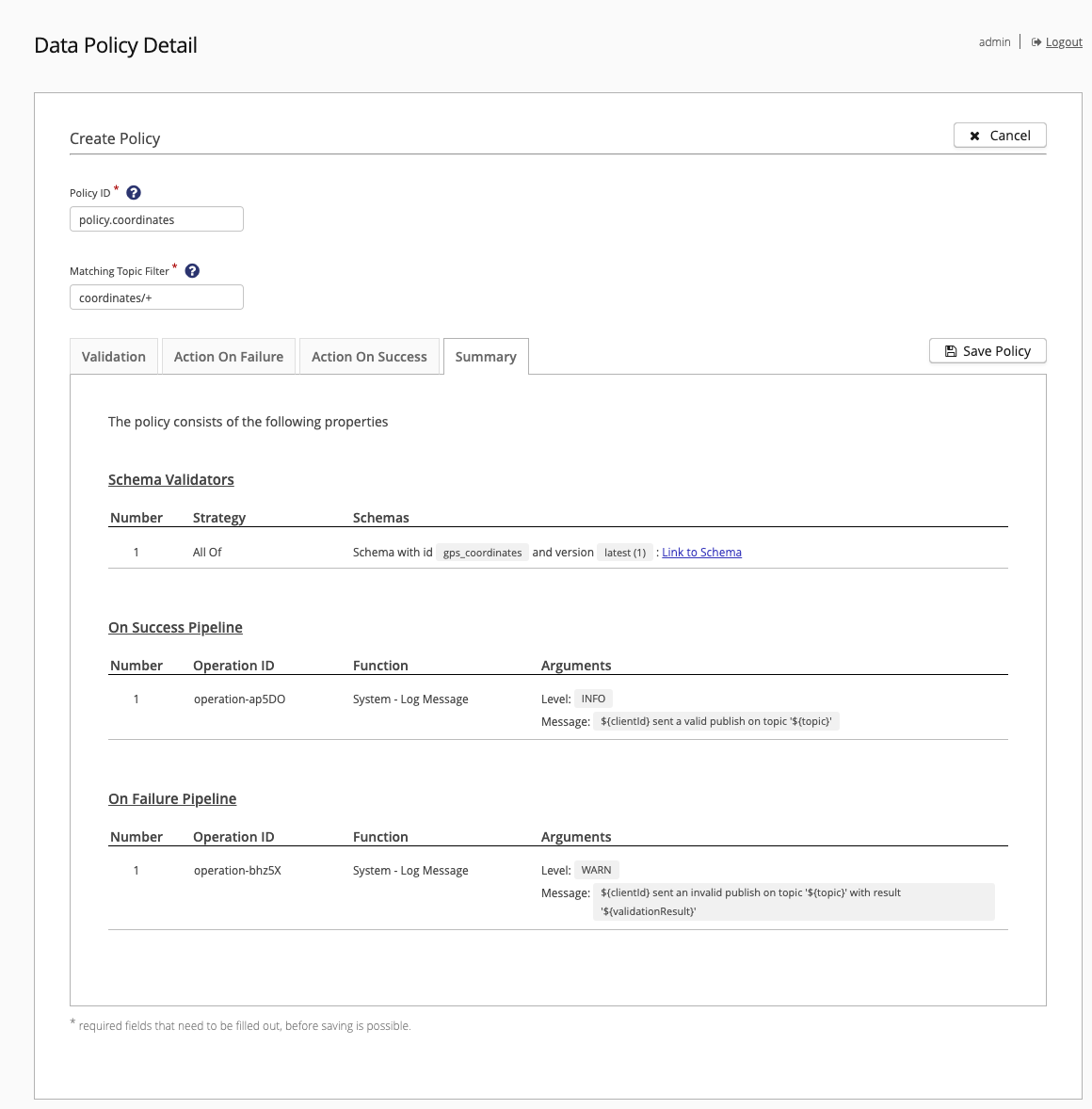 Data Policy Summary