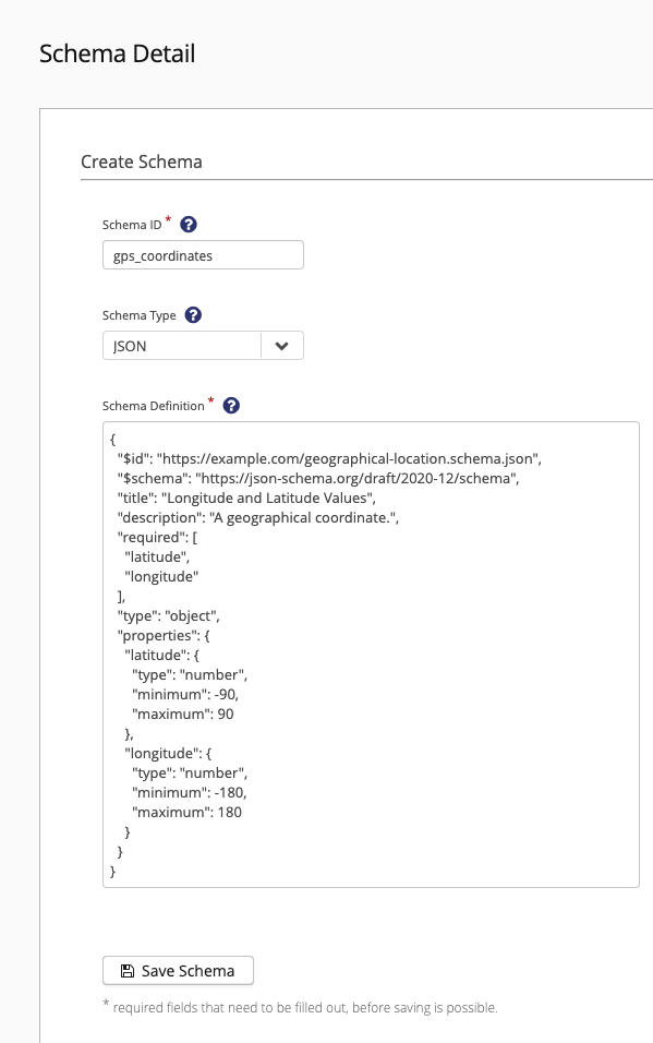 Data Schema creation