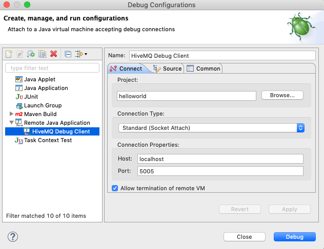 Debug Extension in Eclipse Server mode 3