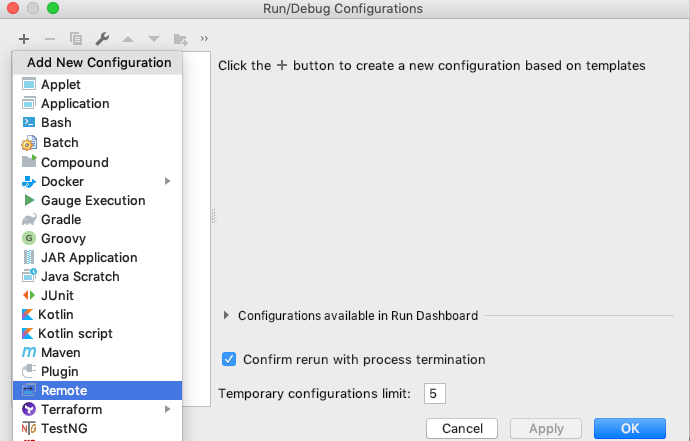 IntelliJ debug mode SERVER 2