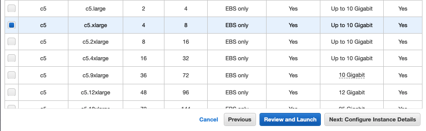 Select Instance Type