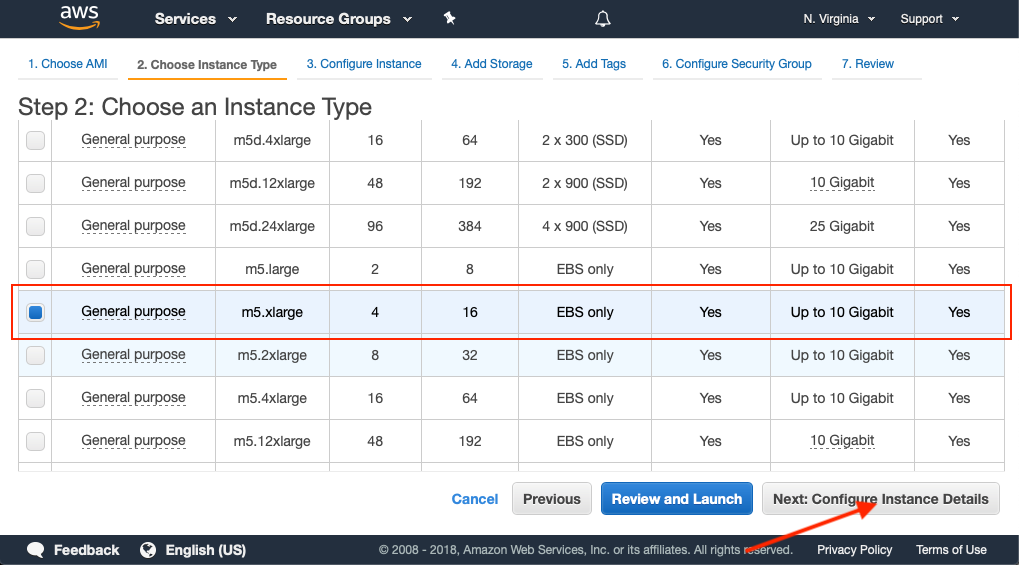 Select Instance Type