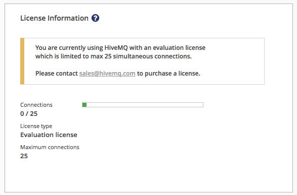 Evaluation license information
