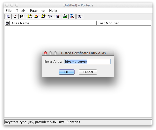Alias for the server certificate in the client key store