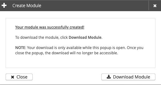 Download Created Module