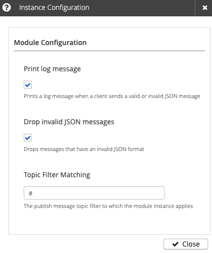 View Module Instance Configuration