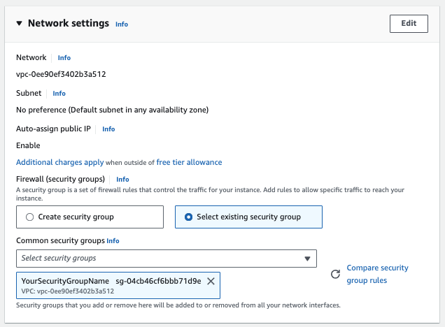 Configure Security Group