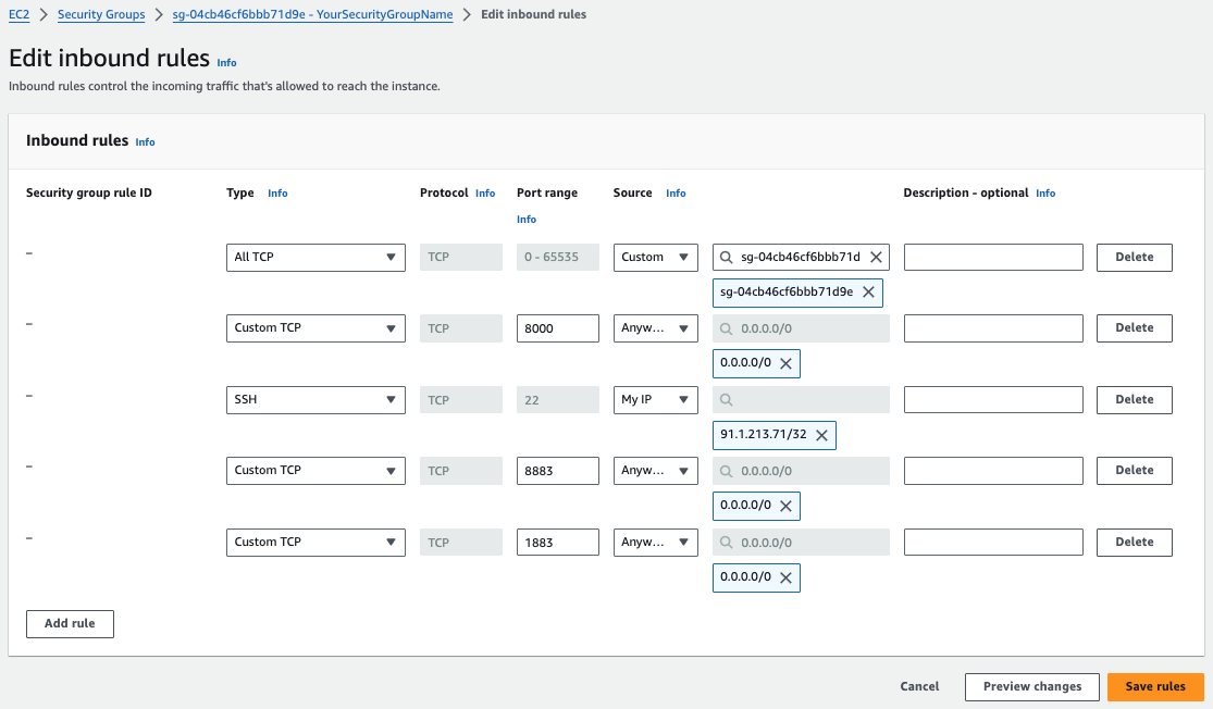 AWS Security Group Add Rules